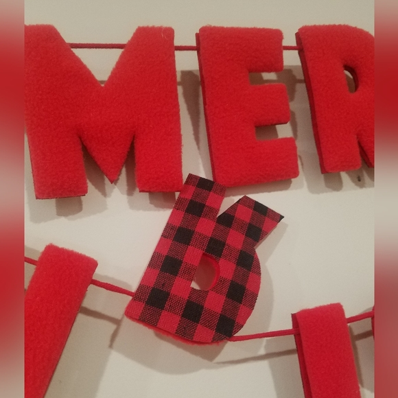 Target Wondershop 3' Merry Christmad Fabric Garland - Picture 2 of 3